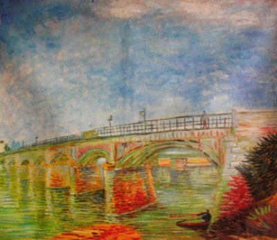 Rahmenoptionen für Seinebrücke bei Asnières, 121 x 90 cm