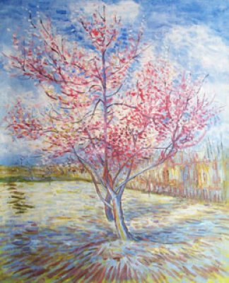 Rahmenoptionen für Blühender Pfirsichbaum (Erinnerung an Mauve), 70 x 88 cm