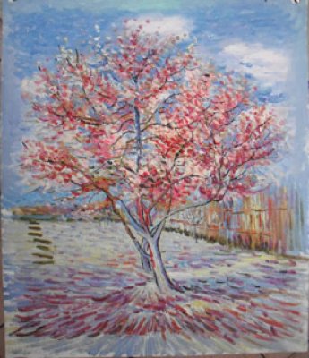 Rahmenoptionen für Blühender Pfirsichbaum (Erinnerung an Mauve), 100 x 126 cm