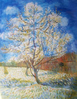 Rahmenoptionen für Blühender Pfirsichbaum, 90 x 122 cm
