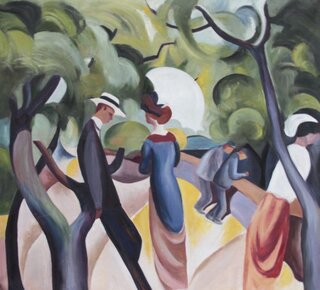 August Macke handgemaltes Ölbild, Promenade - 123 x 110...