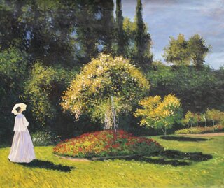 Claude Monet handgemaltes Ölgemälde, Jeanne-Marguerite Lecadre im Garten (Frau im Garten, Sainte-Adresse) - 123 x 100 cm, als Replikat
