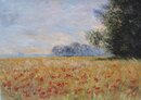 Claude Monet handgemaltes Ölgemälde, Hafer- und Mohnfeld,...