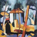 Amadeo de Souza-Cardoso handgemaltes Ölbild, Landschaft -...