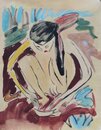 Ernst Ludwig Kirchner handgemaltes lgemlde, Kauerndes...