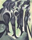 Ernst Ludwig Kirchner handgemaltes Ölgemälde, Fünf Frauen...
