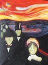 Edvard Munch handgemaltes Ölgemälde, Angst - 90 x 116 cm,...