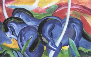 Franz Marc handgemaltes Gemälde, Die großen blauen Pferde...