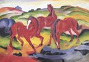 Franz Marc handgemaltes Gemälde, Die roten Pferde - 75 x...