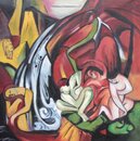 Franz Marc handgemaltes Gemälde, Der Wasserfall - 60 x 62...