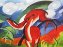 Franz Marc handgemaltes Gemälde, Rote Rehe II - 125 x 90...