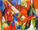 Franz Marc handgemaltes Gemlde, Fabeltier II (Pferd) -...