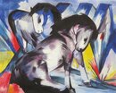 Franz Marc handgemaltes Gemälde, Zwei Pferde - 98 x 80...