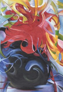 Franz Marc handgemaltes Gemälde, Kämpfende Formen - 128 x...