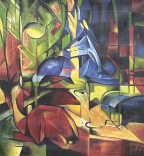 Franz Marc handgemaltes Gemälde, Rehe im Walde II - 110 x...