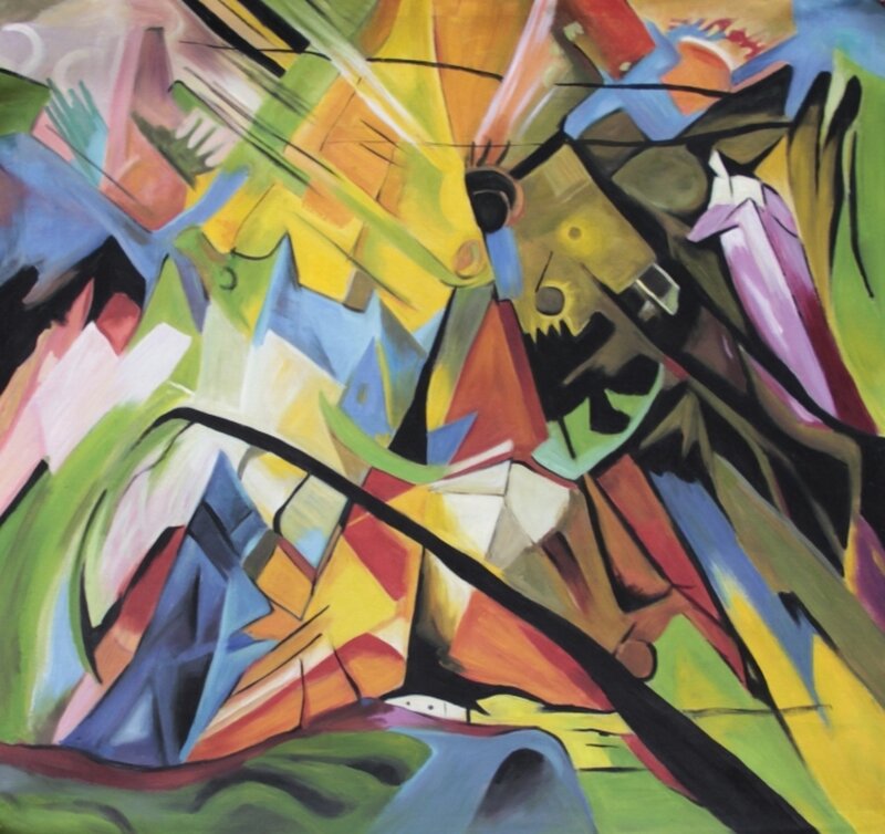 Handgemaltes Ölgemälde Reproduktion von Franz Marc, 279,95