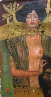 Gustav Klimt handgemaltes Gemlde, Judith I. 50 x 98 cm, als Replikat