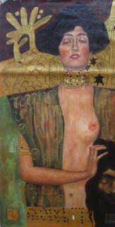 Gustav Klimt handgemaltes Gemälde, Judith I - 70 x 137...