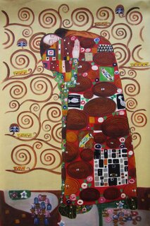 Gustav Klimt handgemaltes Gemälde, Die Erfüllung - 50 x...