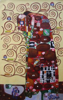 Gustav Klimt handgemaltes Gemälde, Die Erfüllung - 60 x...