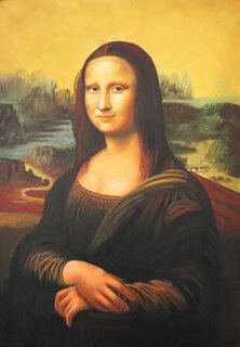 Leonardo da Vinci Öl auf Leinwand, handgemalt, Mona Lisa - 60 x 90 cm, als Replikat