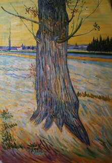 Vincent van Gogh handgemaltes Ölbild auf Leinwand, Stamm einer alten Eibe - 90 x 124 cm, als Replikat