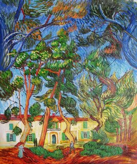 Vincent van Gogh handgemaltes Ölbild auf Leinwand, Bäume...